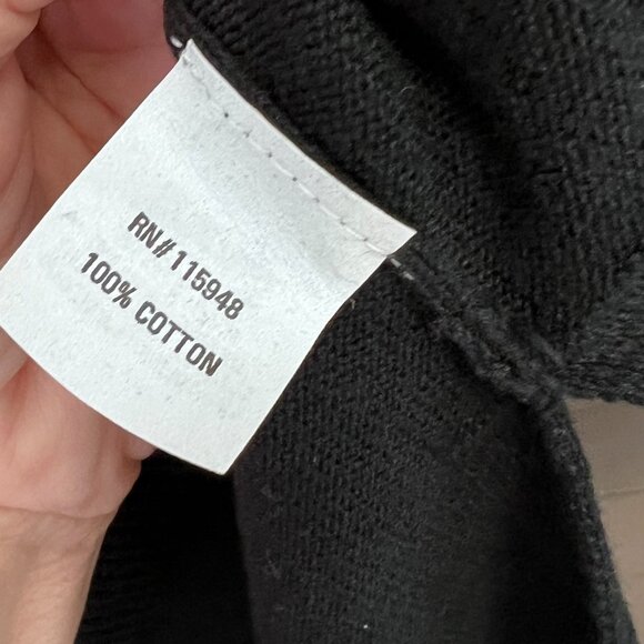 Joan Vass Black Geometric Cowl Neck Pullover 100% Cotton Sweater Size 3 - Picture 8 of 10